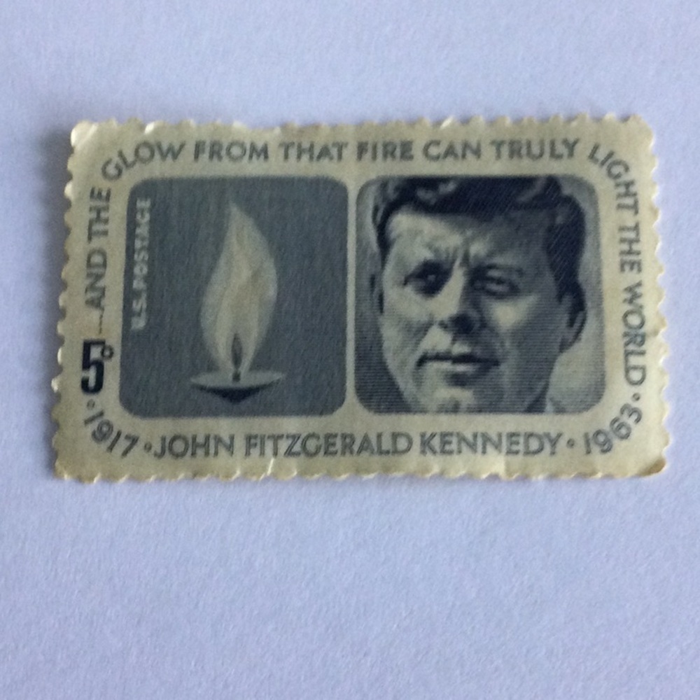 John Fitzgerald Kennedy 5 cents Stamp 1963 the Fire can truly light the world